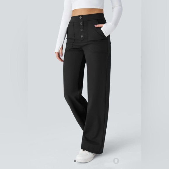 HALARA Pants - NWT Halara High Waisted Button Multiple Pockets Straight Leg Casual Pants-Size M